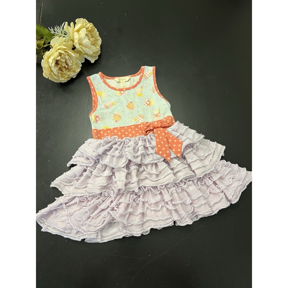 Matilda Jane Let's Eat a Cake Ruffle A-Line Spring Dress Size 4 Birthday
